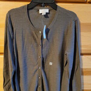 Loft Olive Green Cardigan, Size S